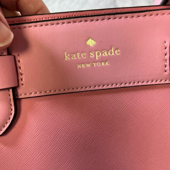 Kate Spade New York Womens Pink Melanie Textured PVC Crossbody Satchel Bag $359 - Picture 6 of 11